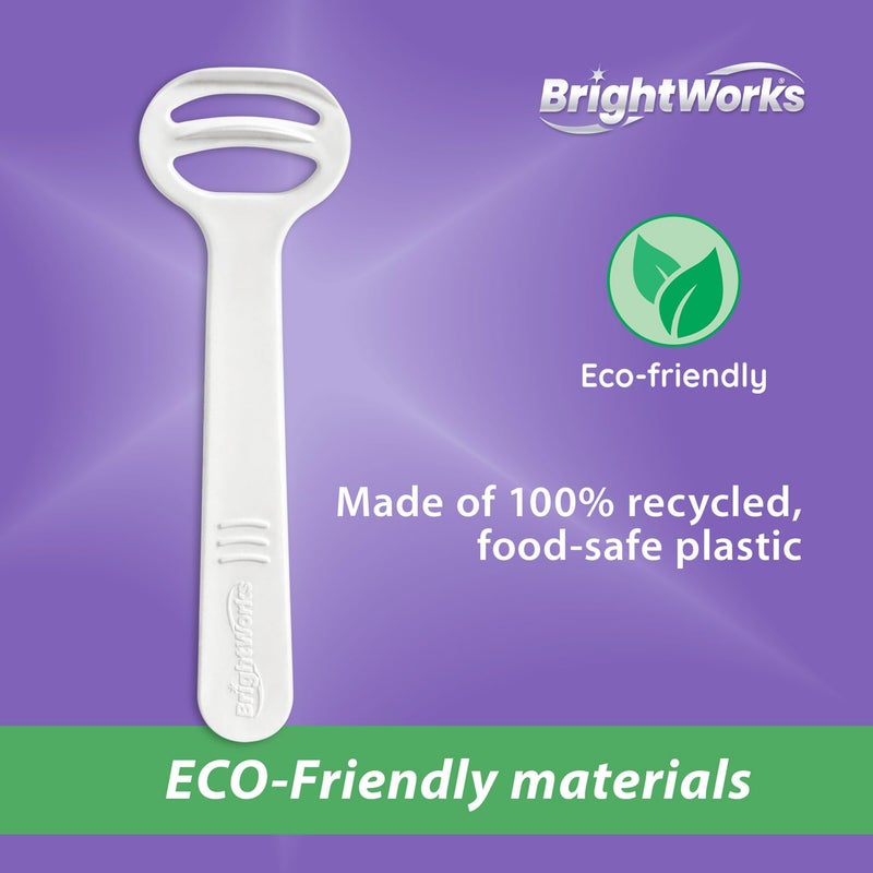 BrightWorks Disposable Tongue Scraper for Adults – 96 Count Hygienic Tongue Cleaner for Fresh Breath – Recycled Plastic, Curved Design Tongue Cleaner – Travel-Friendly - Image 2